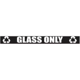 Outdoor Recycling Decal for Recycling Receptacle - White on Clear, “GLASS ONLY”
